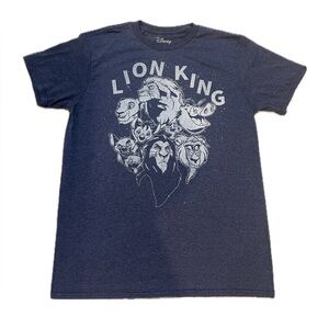 Men’s/Unisex Disney Lion King movie cast. Denim Blue Graphic Tee. Medium.